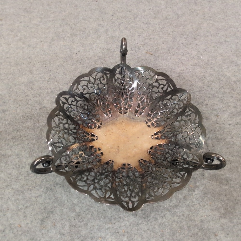International Silver Company Lovelace 1427 Silverplate Pierced Candy Dish Bowl - Picture 3 of 9